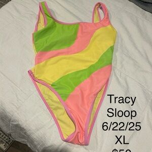 LainSnow Colorful Wave One Piece Swimsuit